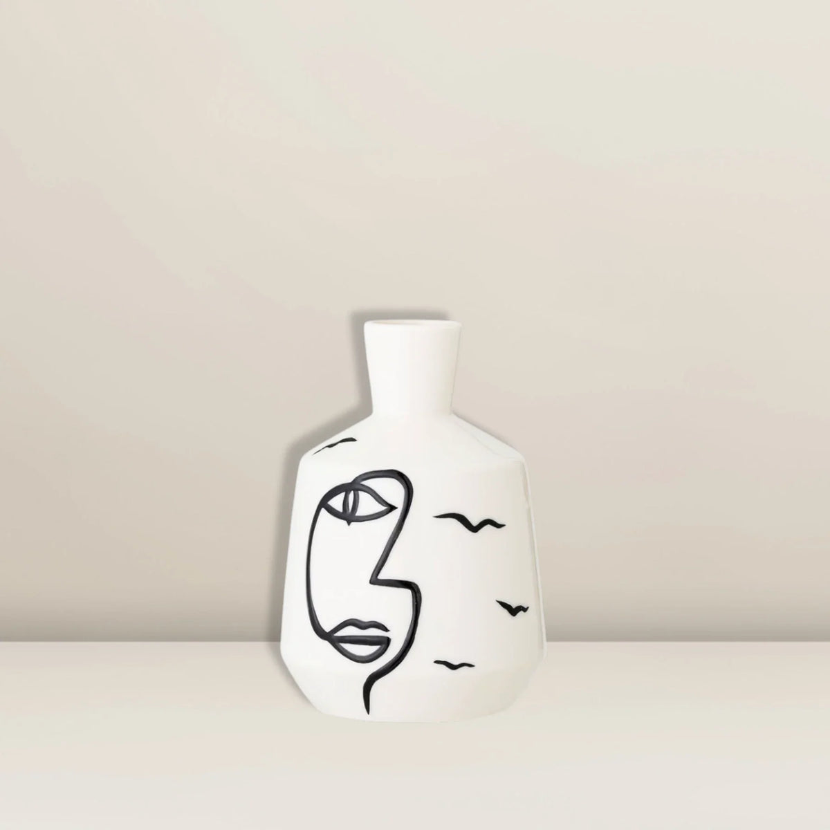 Vase Weiß Steingut