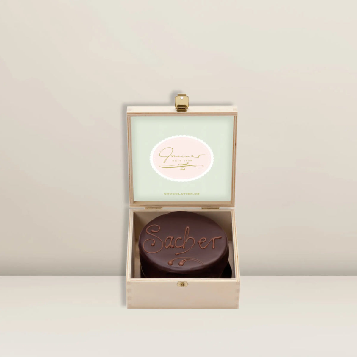 Mini Sachertorte in Holzbox