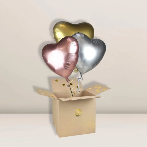 3er Herzen Metallisch | Ballon