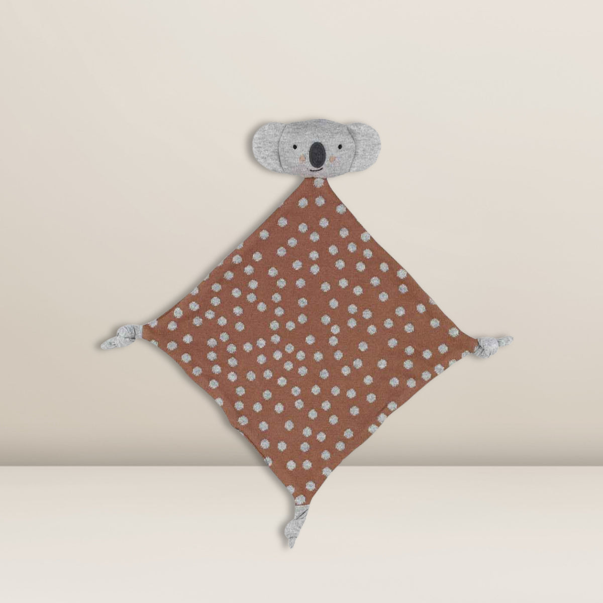 Kuscheltuch Koala Punkte sugar/grau