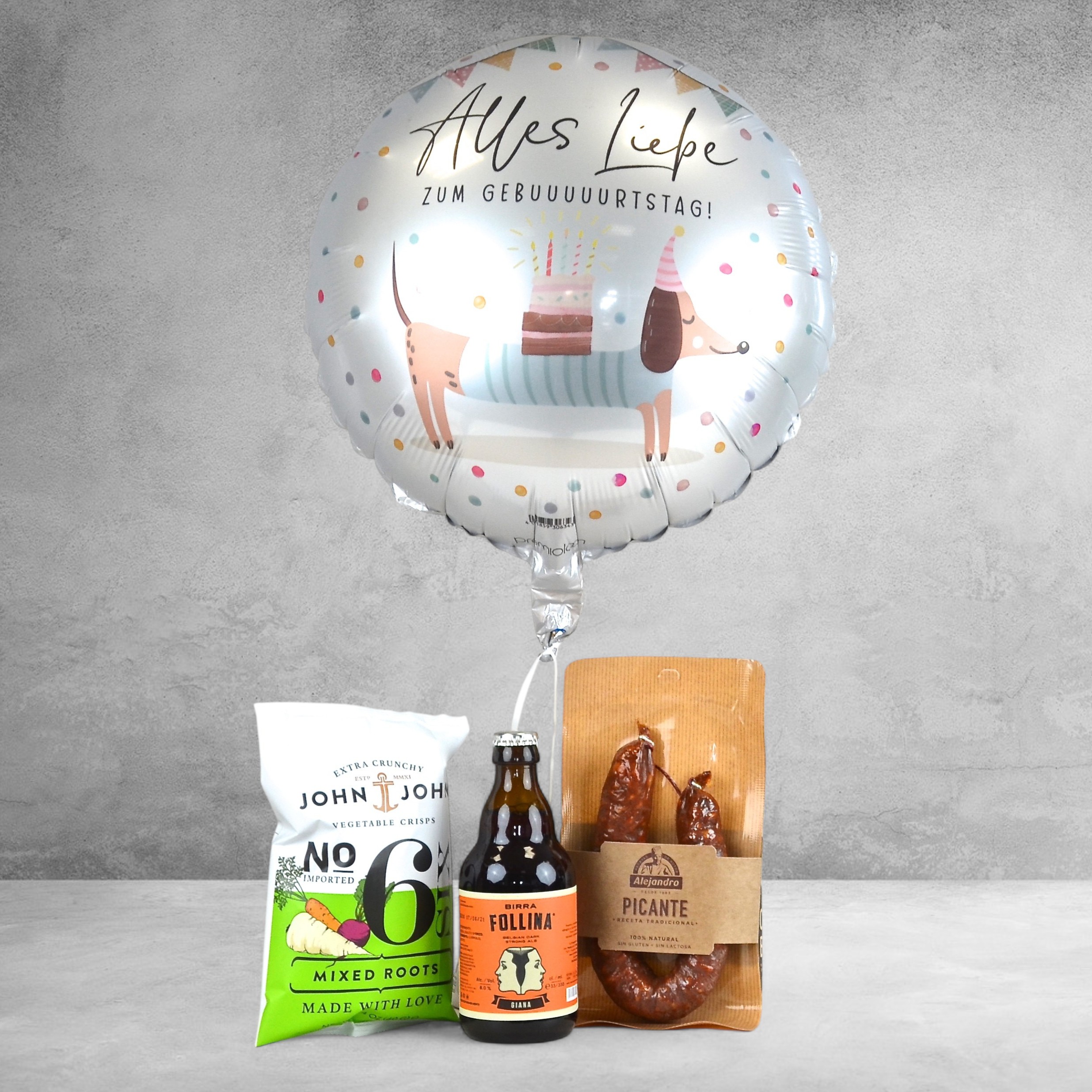 Rustic Doggy Dots Birthday Balloon