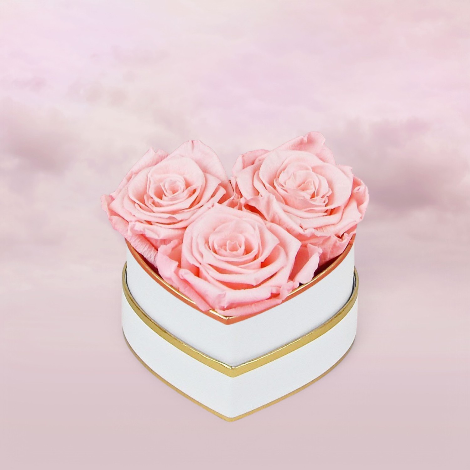 My Flowery - 3er Herzbox rosa