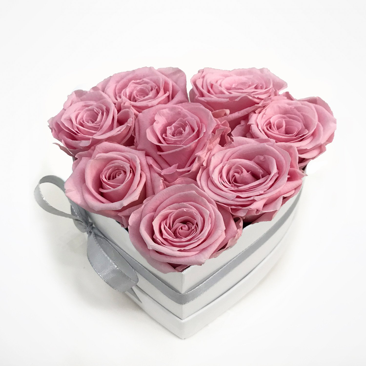 Herz Flowerbox small: Infinity rosa Rosen