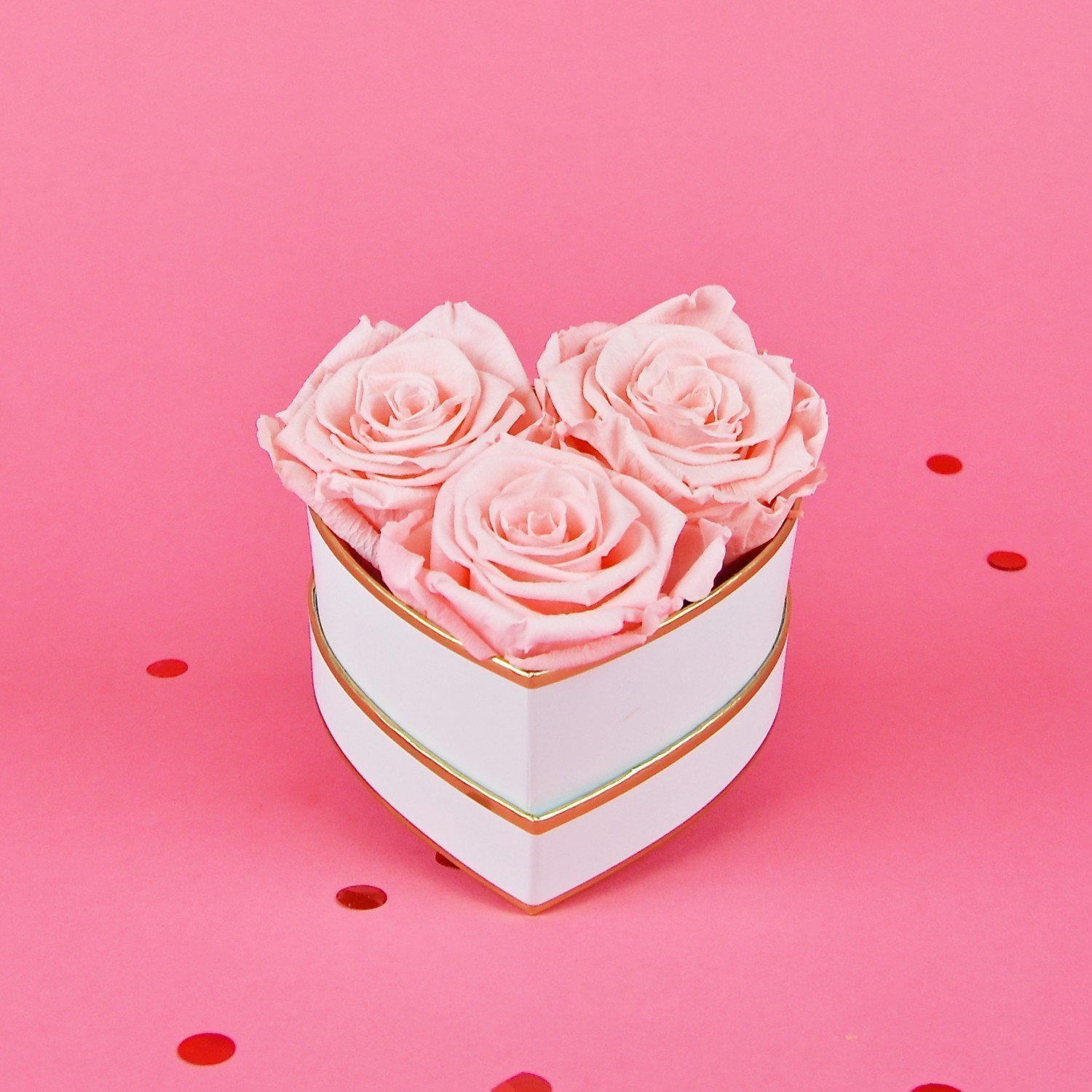 My Flowery - 3er Herzbox rosa
