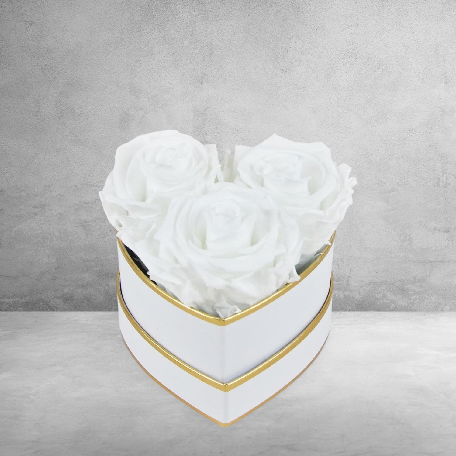 My Flowery - 3er Herzbox weiß