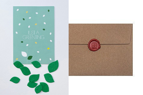 Grow Card: Leaf confetti greenting - Telegramm