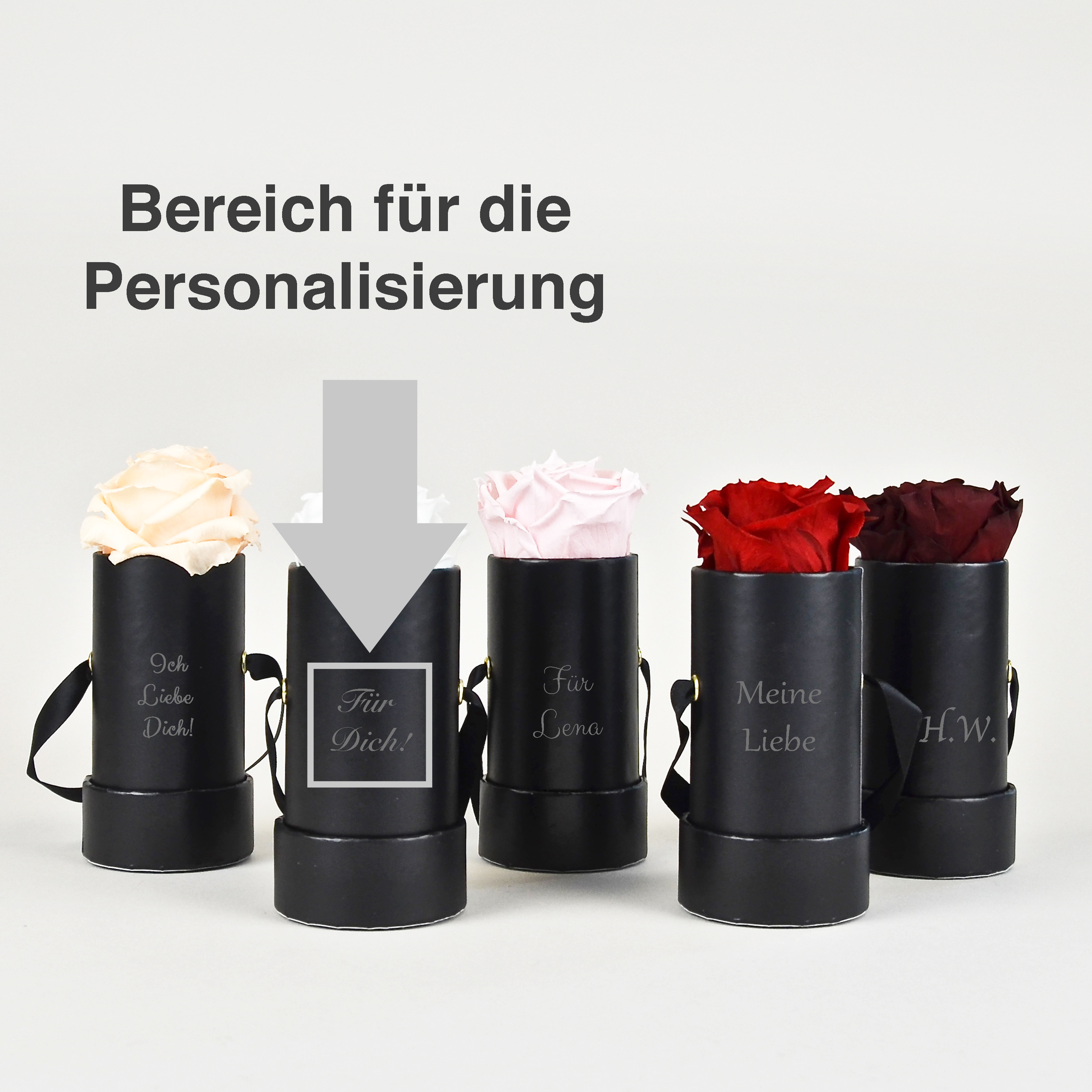 Personalisierte Flowerbox black - mini