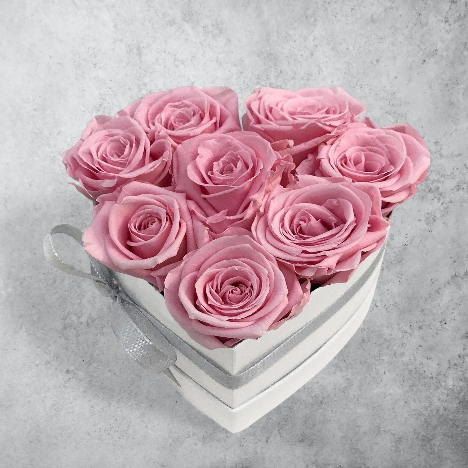 Herz Flowerbox small: Infinity rosa Rosen Herz Flowerbox small: Infinity rosa Rosen