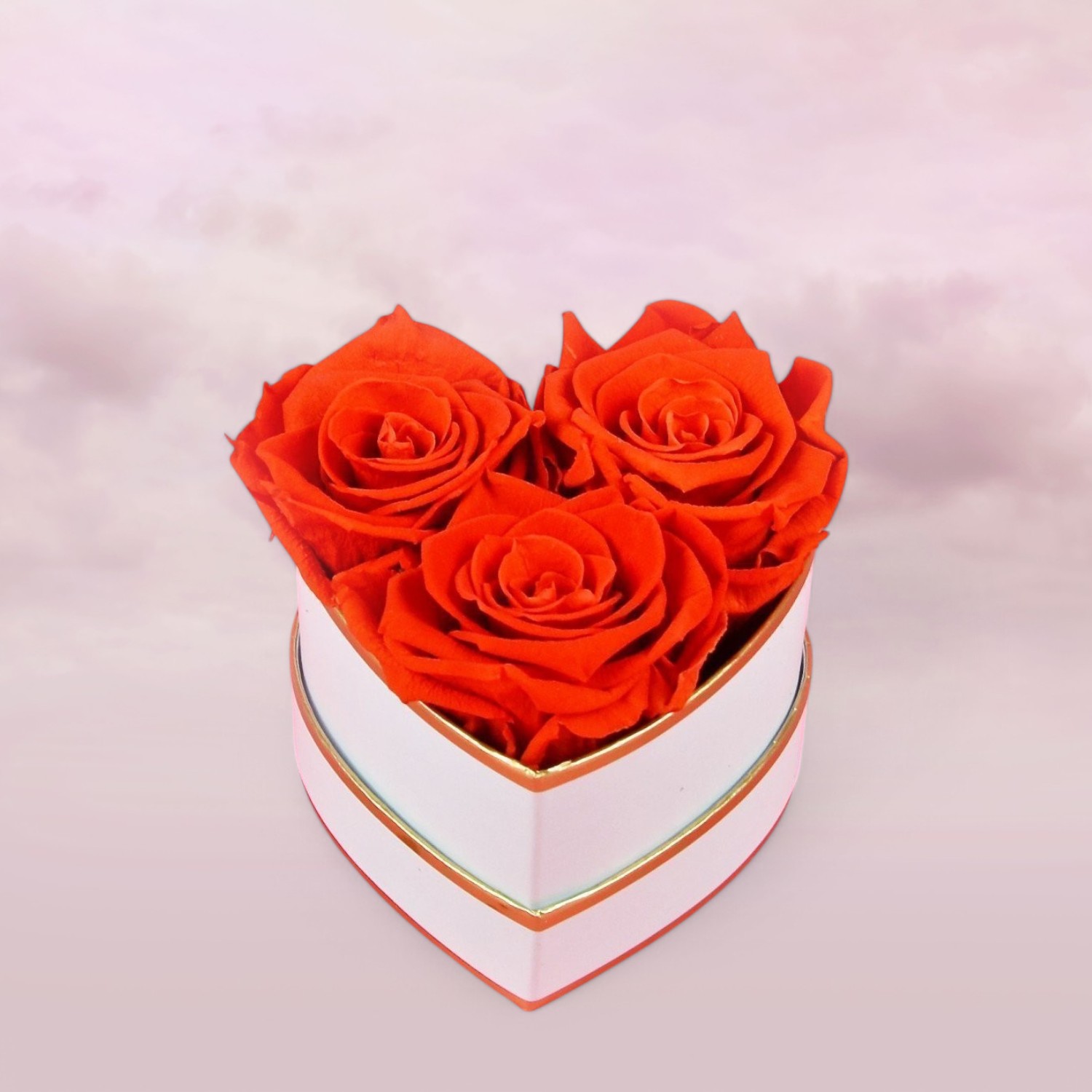 My Flowery - 3er Herzbox rot