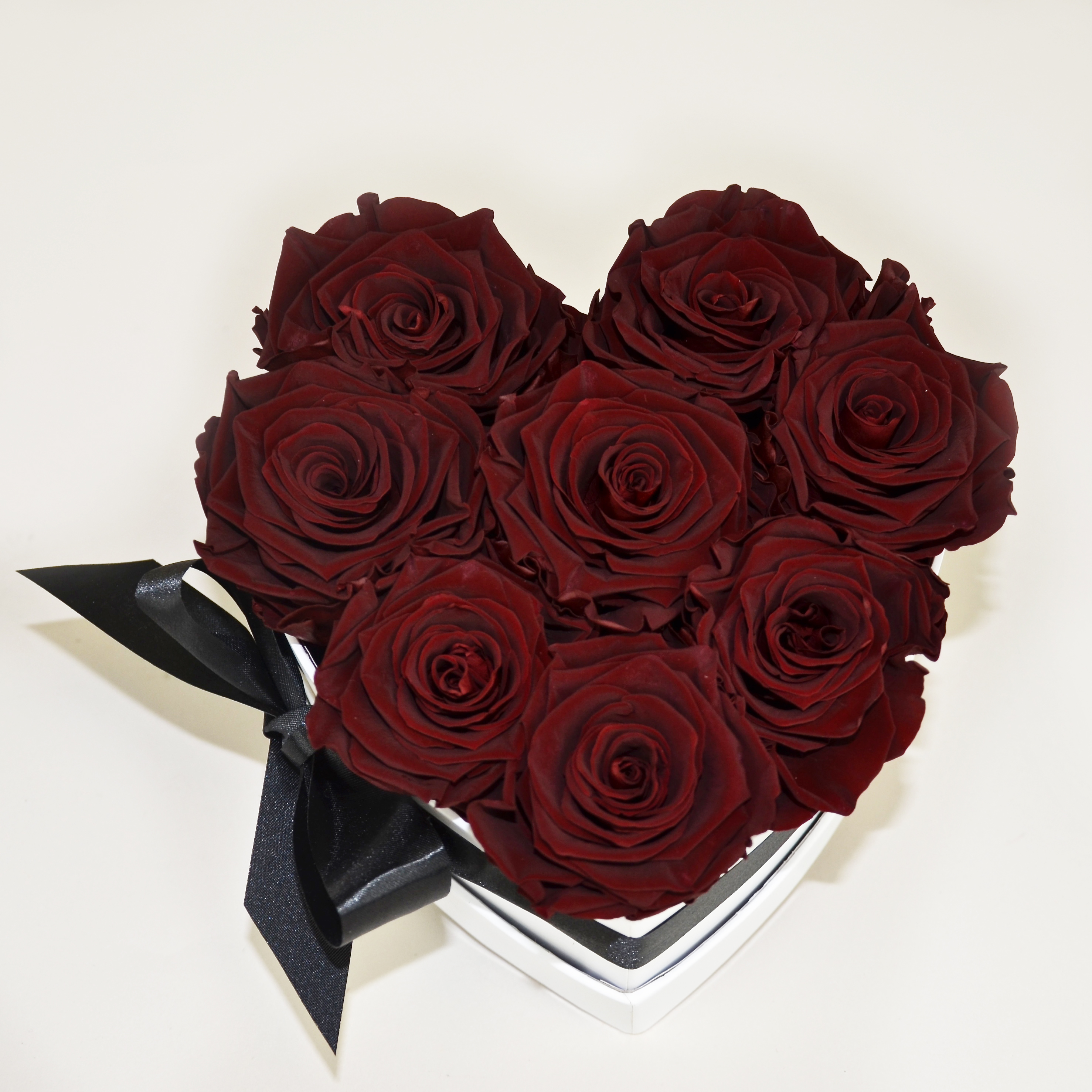 Burgundy Infinity Rosen  Herz Flowerbox