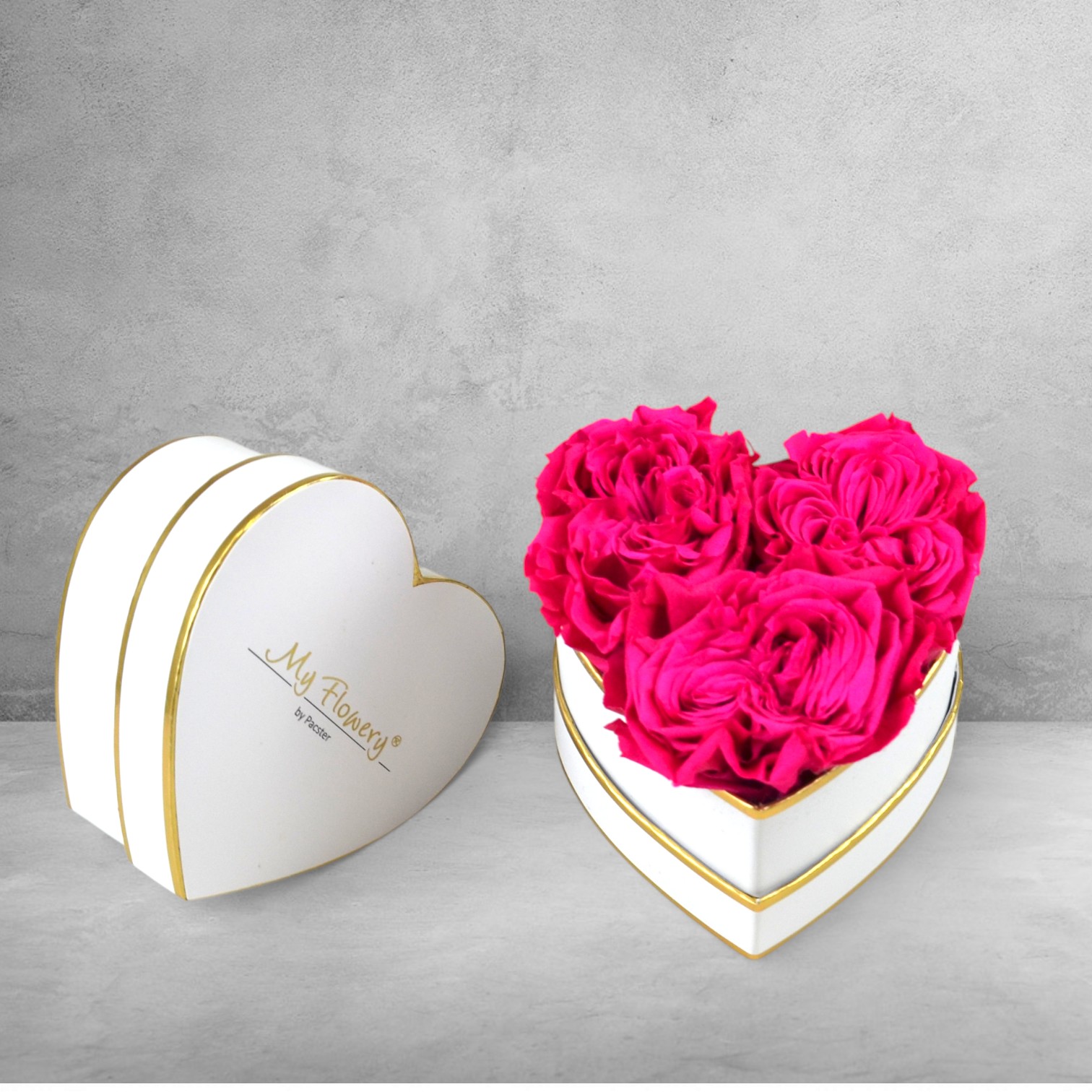 My Flowery - 3er Herzbox pink