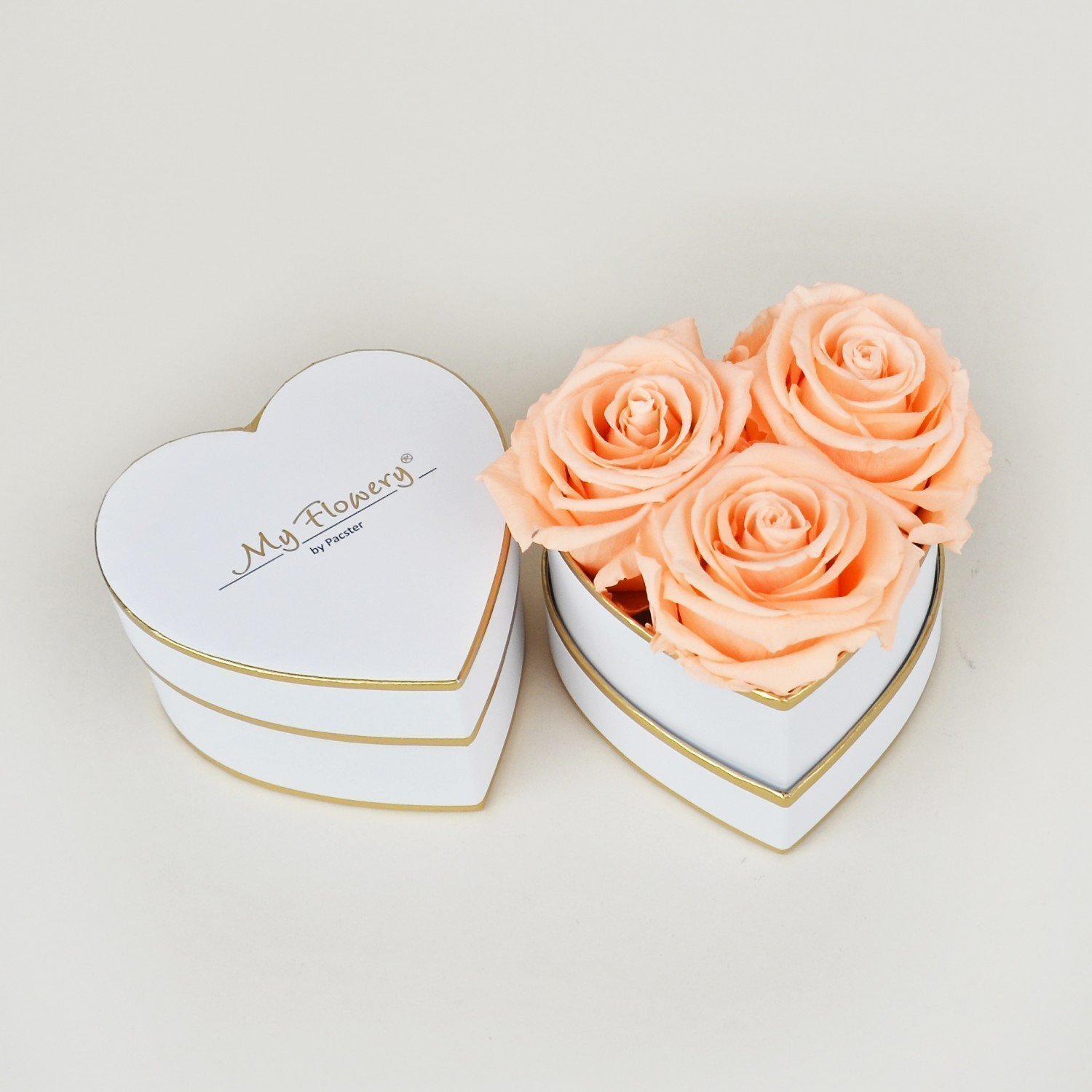 My Flowery - 3er Herzbox apricot