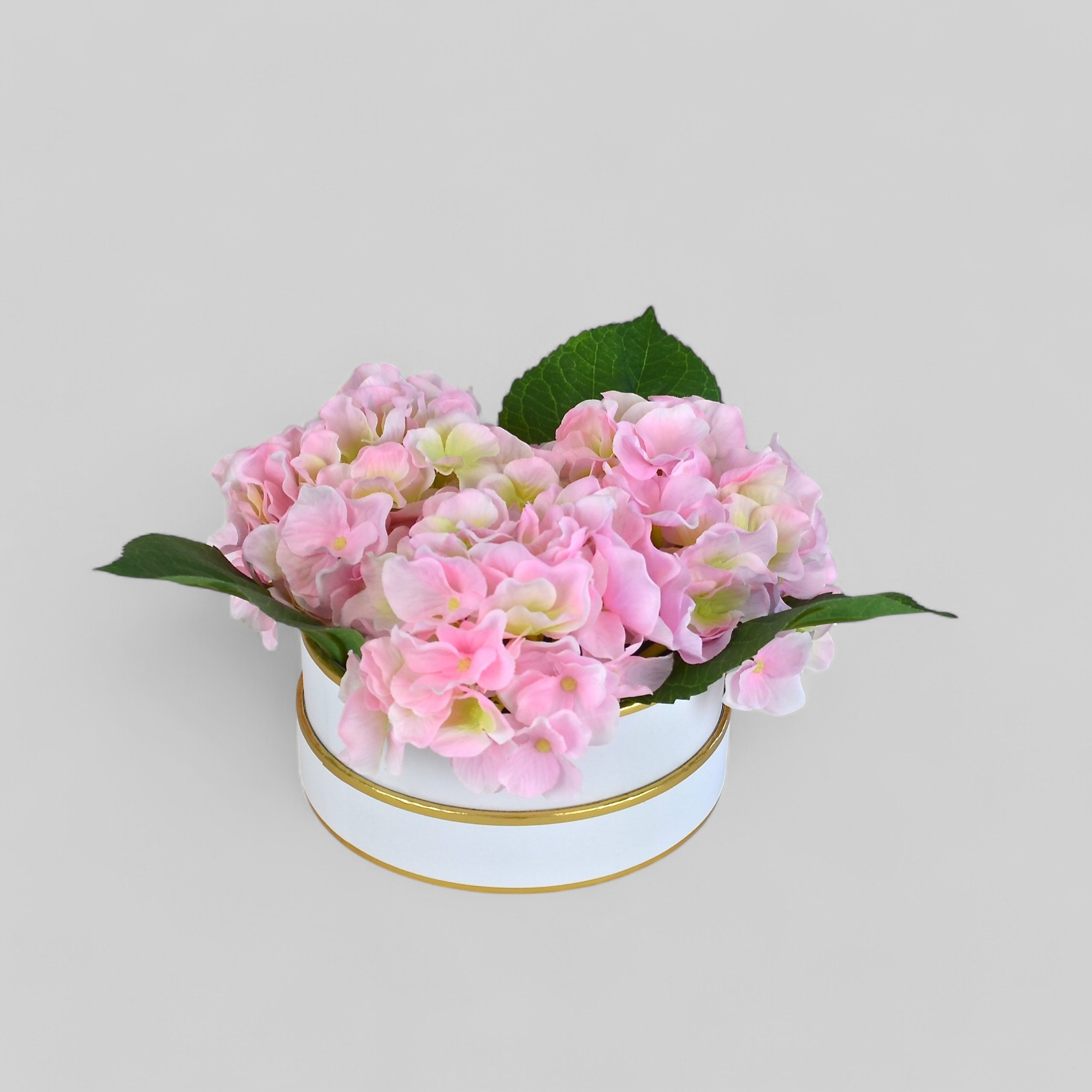 Seidenblumen - Hortensien Flowerbox rosa