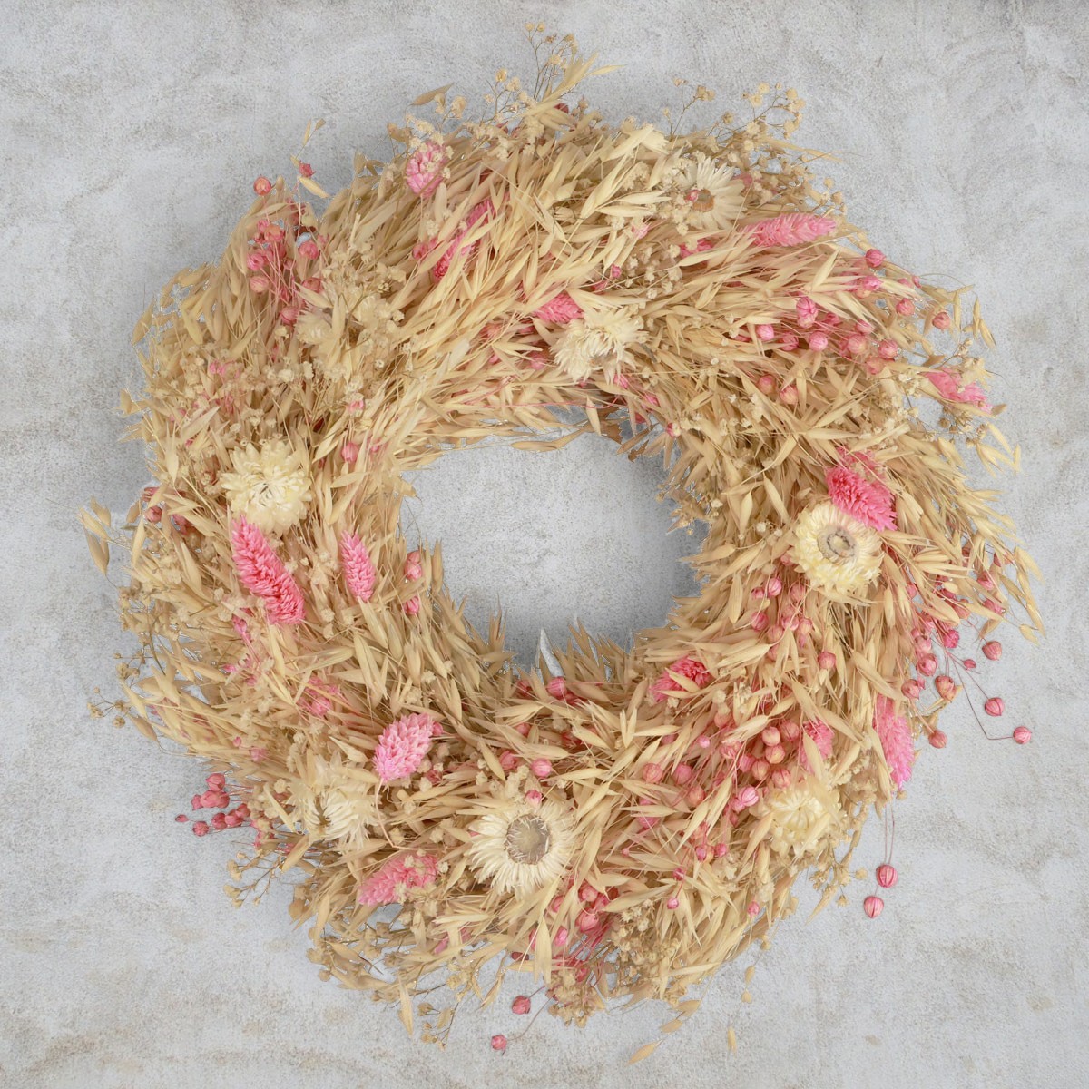 My Flowery - Hafer Trockenblumenkranz Rosa