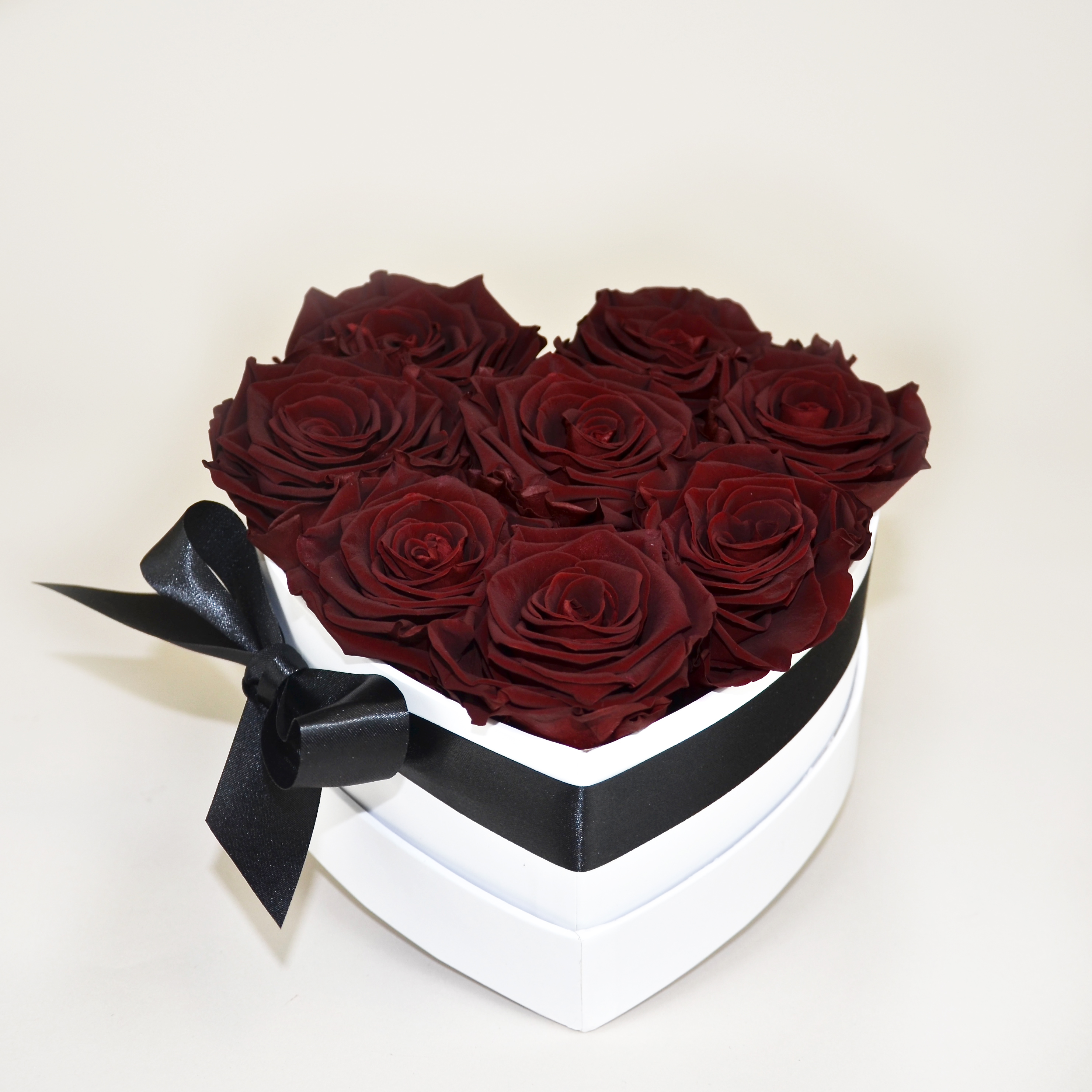 Burgundy Infinity Rosen  Herz Flowerbox