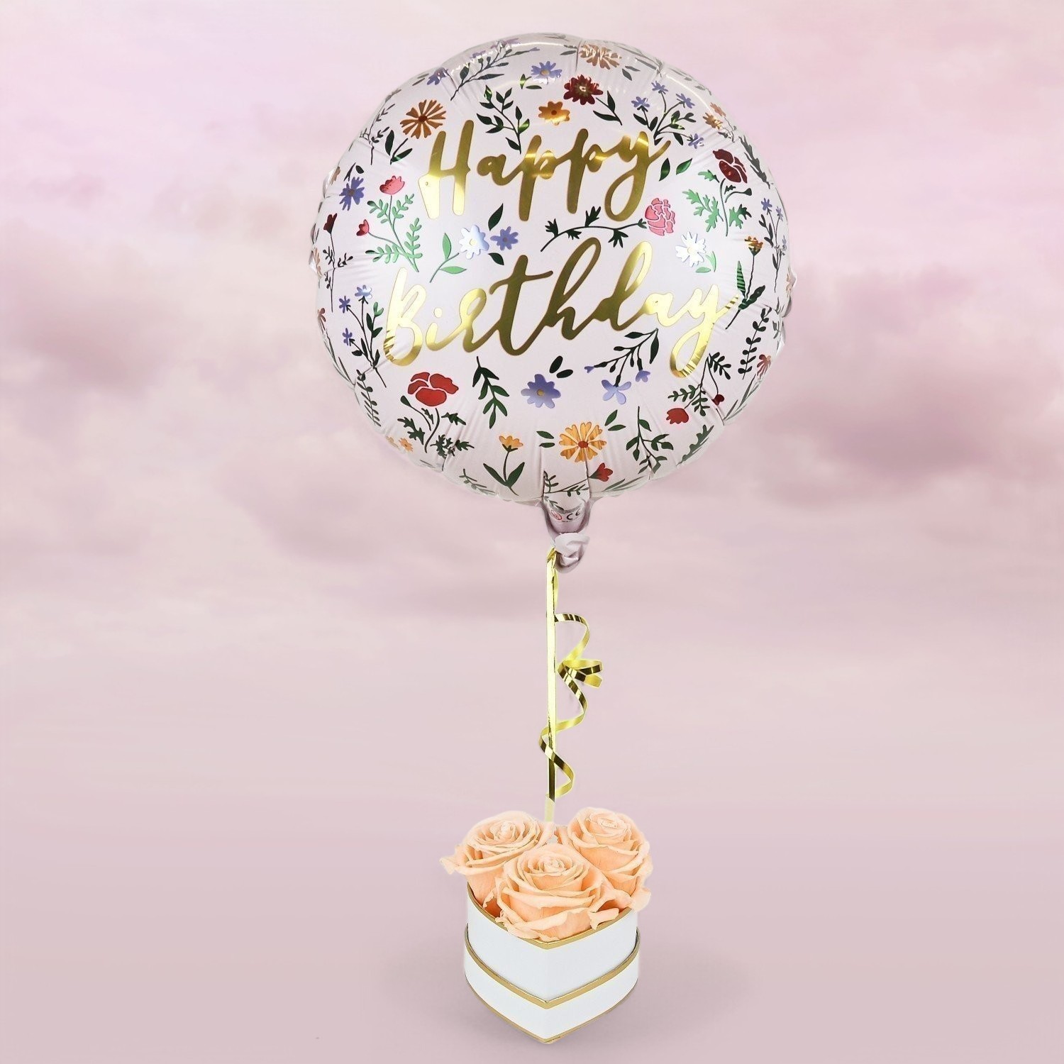 Happy B-Day - Heart Flowery